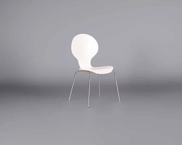 White Curved Wood Chair