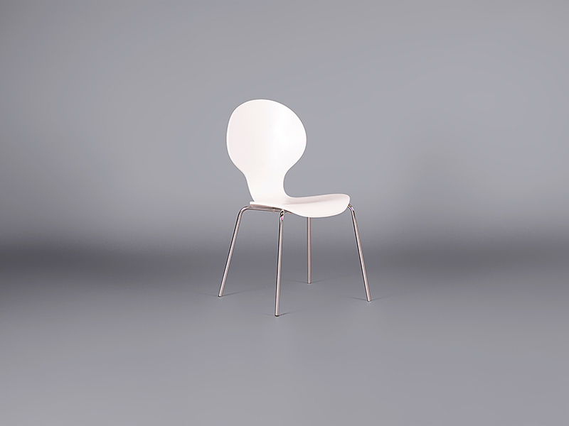 White Curved Wood Chair