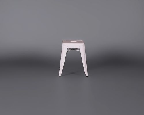 Metal Low Stool – White