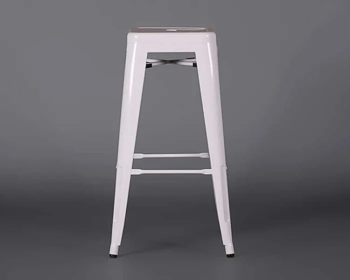 Metal Bar Stool – White