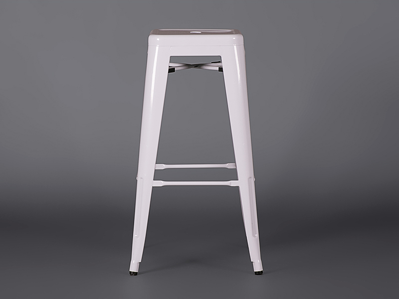 Metal Bar Stool – White