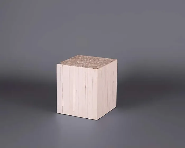 Whitewash Bamboo Cube
