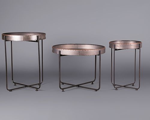 Black round tray table – small