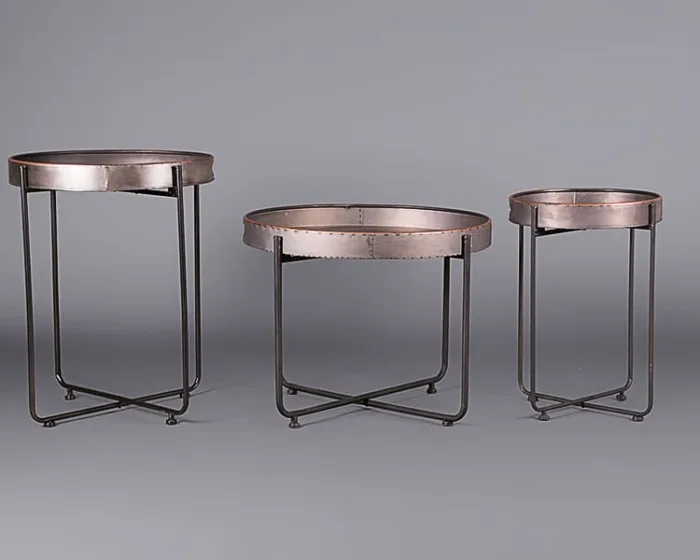 Black round tray table – Large