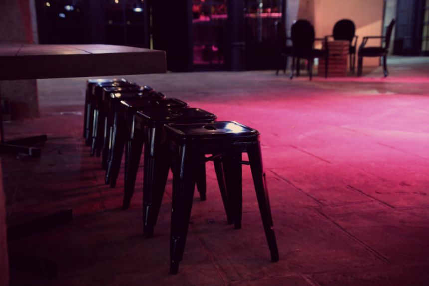 Metal Low Stool – Black