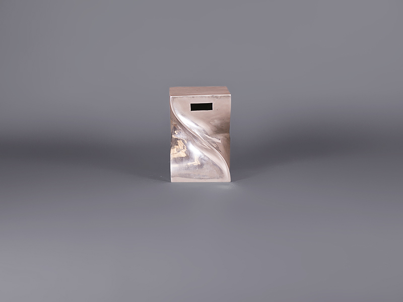 Silver Tone Twist Table/Stool