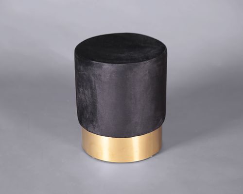 Velvet Low Stool Black