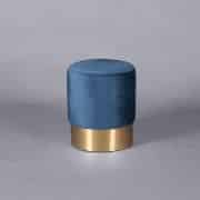 Velvet Low Stool – Blue