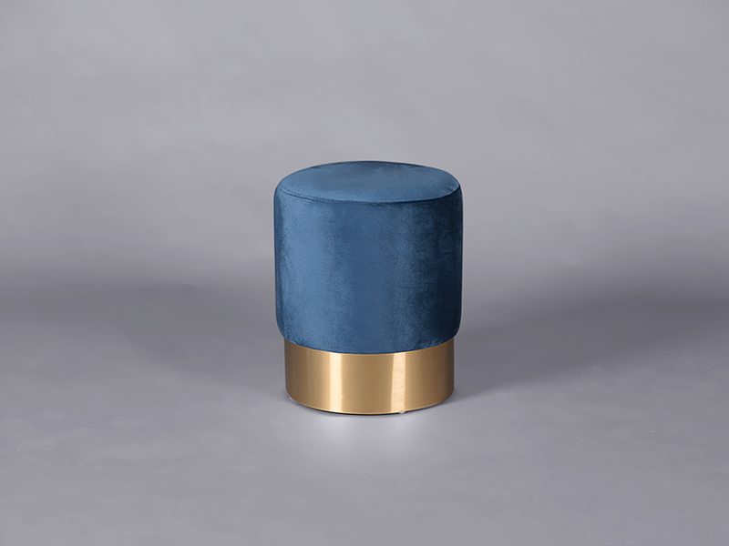 Velvet Low Stool – Blue