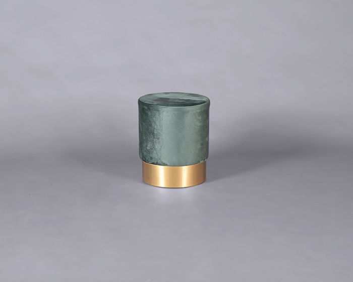 Velvet Low Stool Green