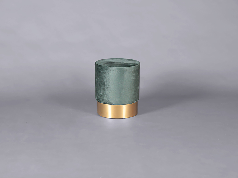 Velvet Low Stool Green