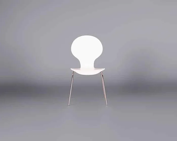 White Curved Wood Chair