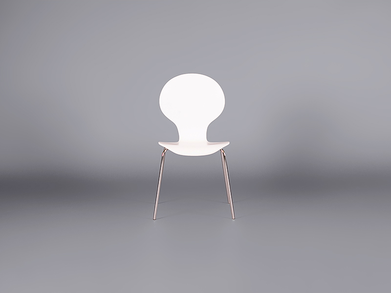 White Curved Wood Chair
