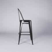 Metal Bar Stool with Back – Black