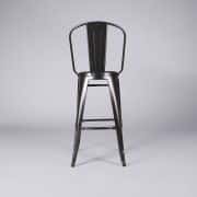 Metal Bar Stool with Back – Black