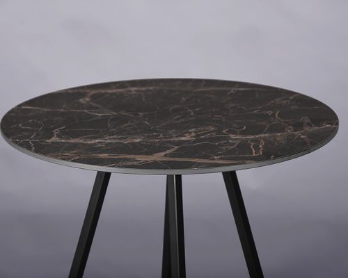 Nova bistro table black – black marble top