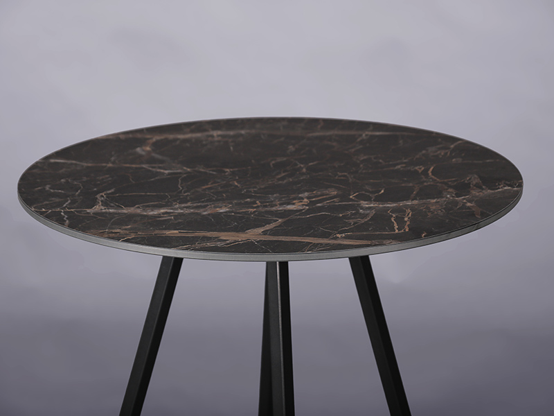 Nova bistro table black – black marble top