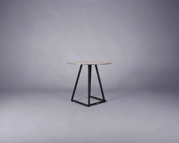Nova bistro table black – white marble top