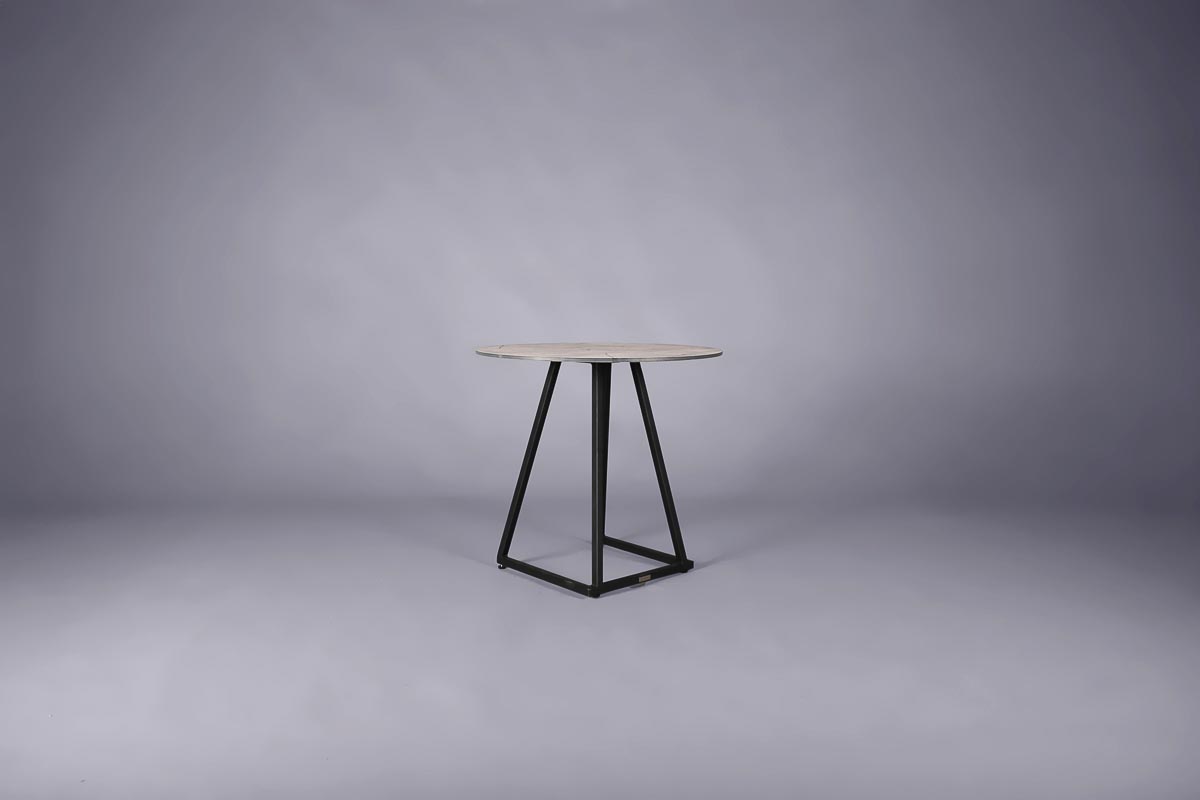 Nova bistro table black – white marble top