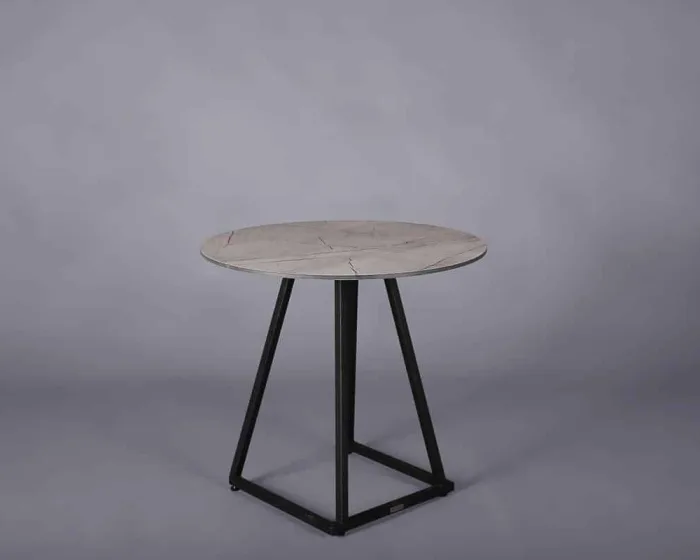 Nova bistro table black – white marble top