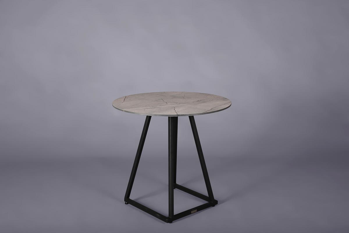 Nova bistro table black – white marble top