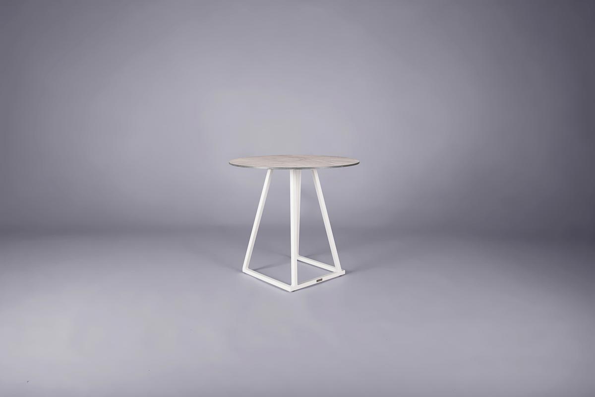 Nova bistro table white – white marble top