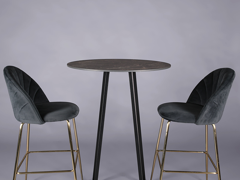 Nova poseur table black – black marble top