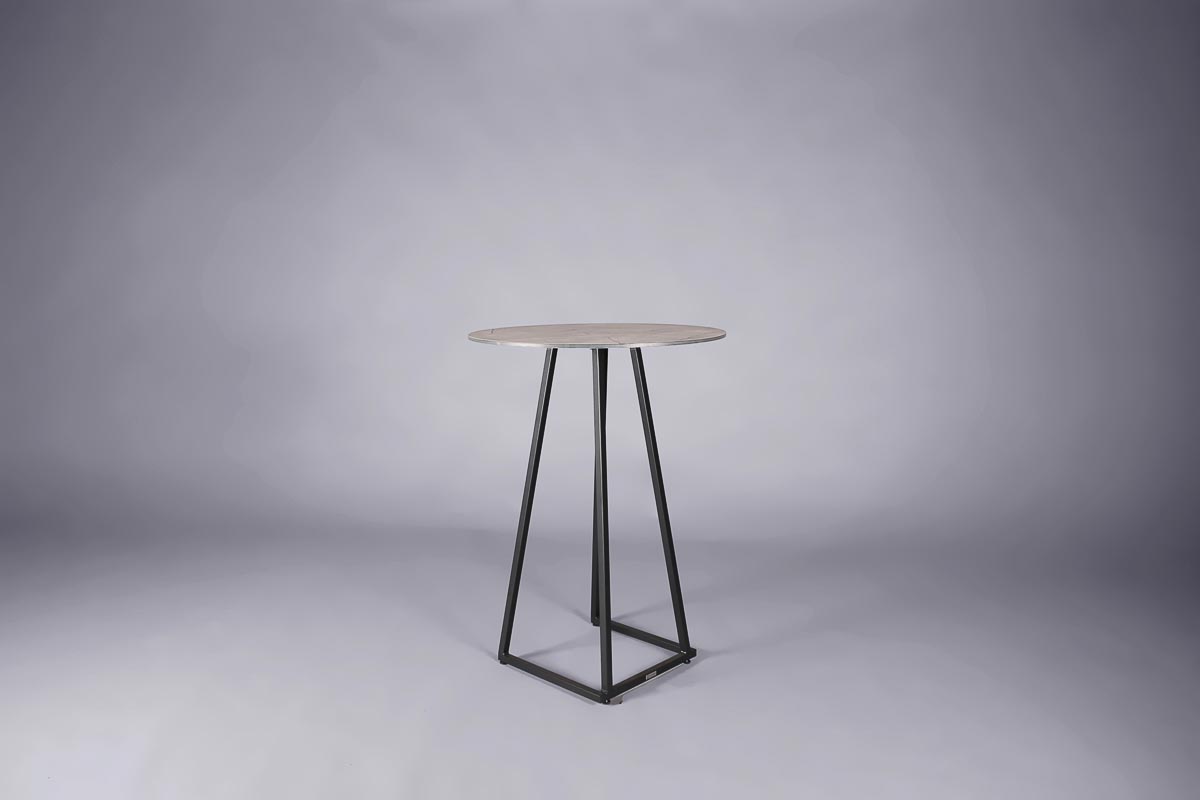 Nova poseur table black – white marble top