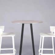 Nova poseur table black – white marble top