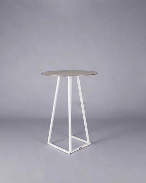 Nova poseur table white – white marble top