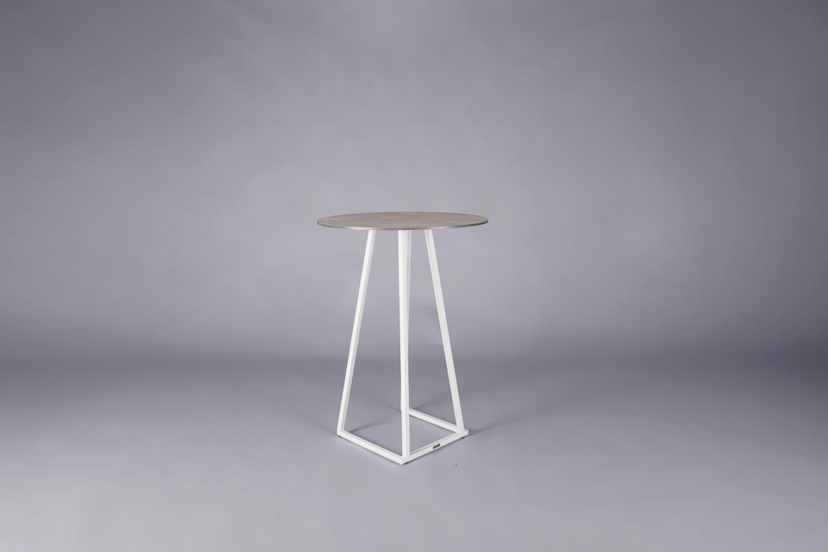 Nova poseur table white – white marble top