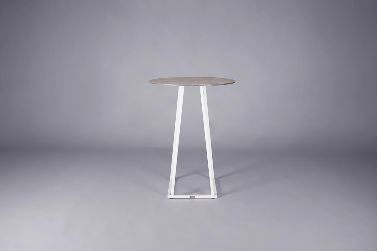 Nova poseur table white – white marble top