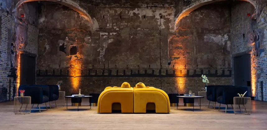 Gold statement sofas